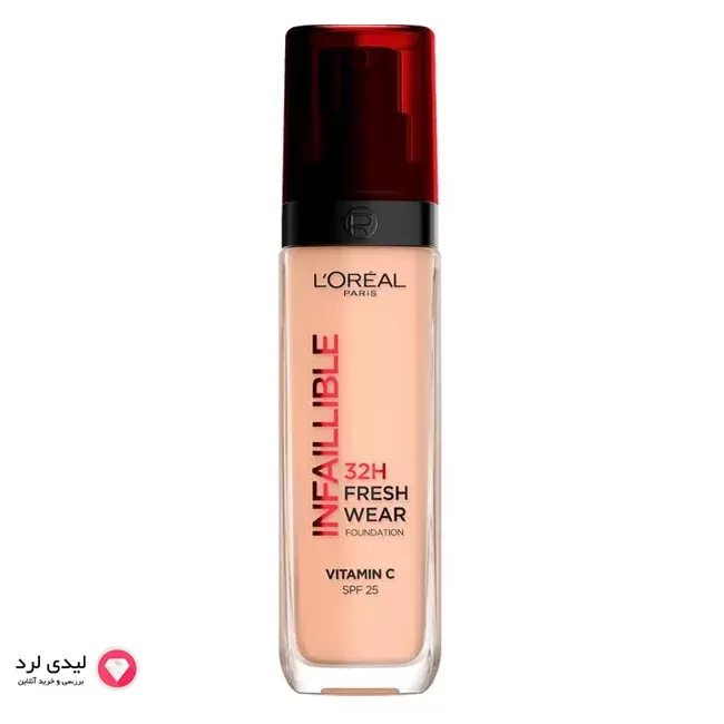 کرم پودر اینفالیبل 32 ساعته لورال loreal مدل fresh wear شماره 145