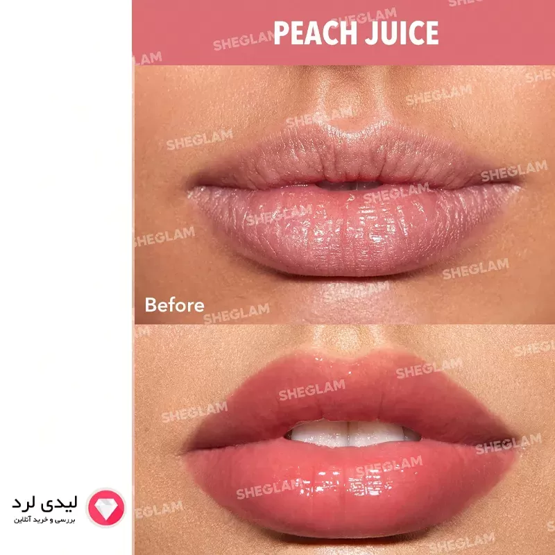 رژ لب بالمی رنگی براق مدل Glow Addict شیگلم مدل Peach Juice