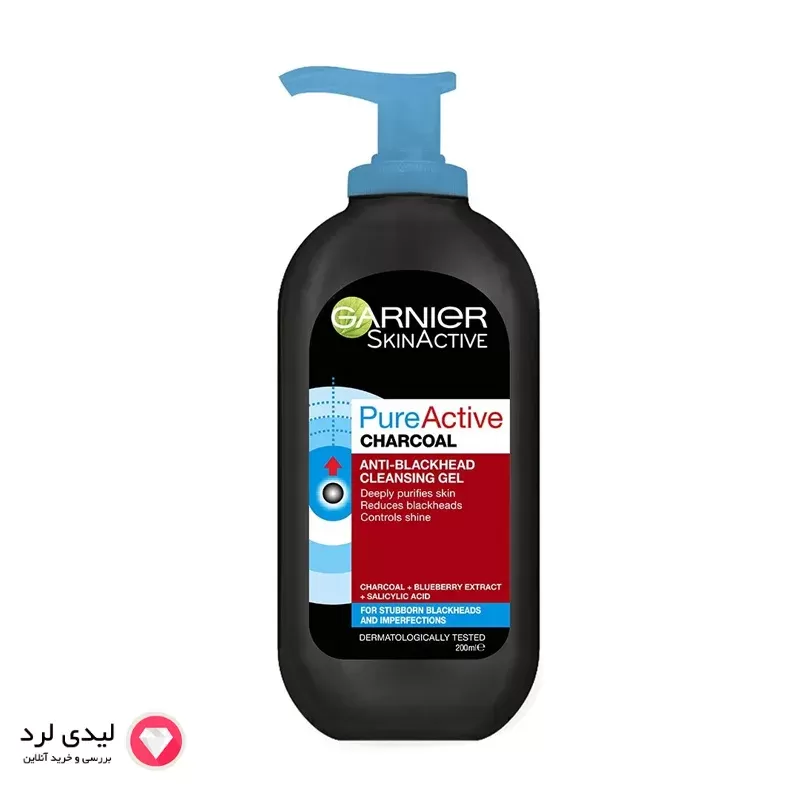 ژل شستشوی صورت زغال مدل pure active گارنیر حجم 200 میلی لیتر