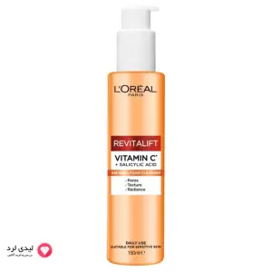 ژل شوینده و آبرسان صورت ویتامین سی لورال رویتالیفت LOreal Revitalift حجم 150 میلی لیتر