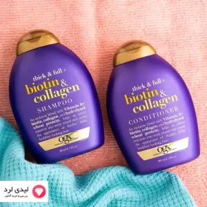 شامپو مو او جی ایکس مدل Biotin & Collagen حجم 385 میلی لیتر